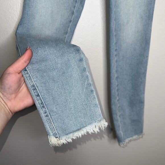 Free People x We The Free Raw High Rise Skinny Jeans No Rips Blue Size 28 - Picture 4 of 6